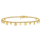 Affordable Expressions Sterling Silver Gold-tone Circle Disc Anklet with Extender