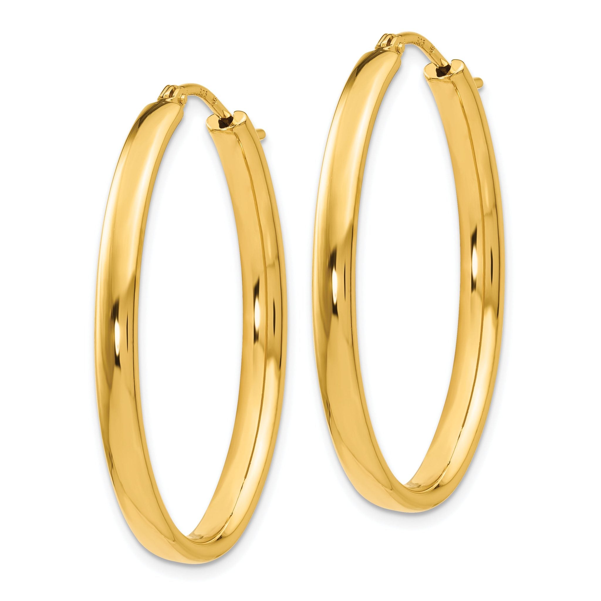Sophia Jewelers Gold-Plated Sterling Silver Polished Oval Hoop Earrings Secondary image