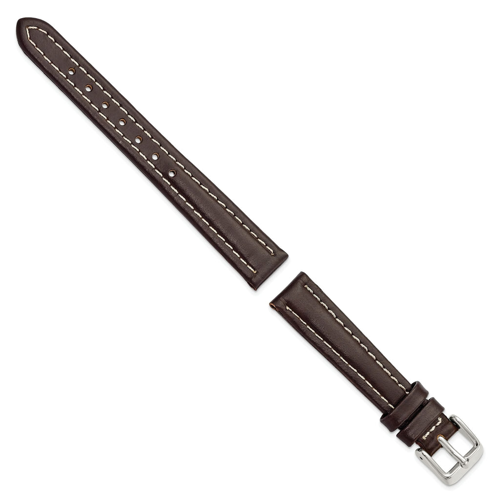 Oil-Tanned Leather Watch Band in Dark Brown, 19mm
