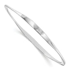 White Ice Sterling Silver Diamond Bangle with Polished Rhodium Finish