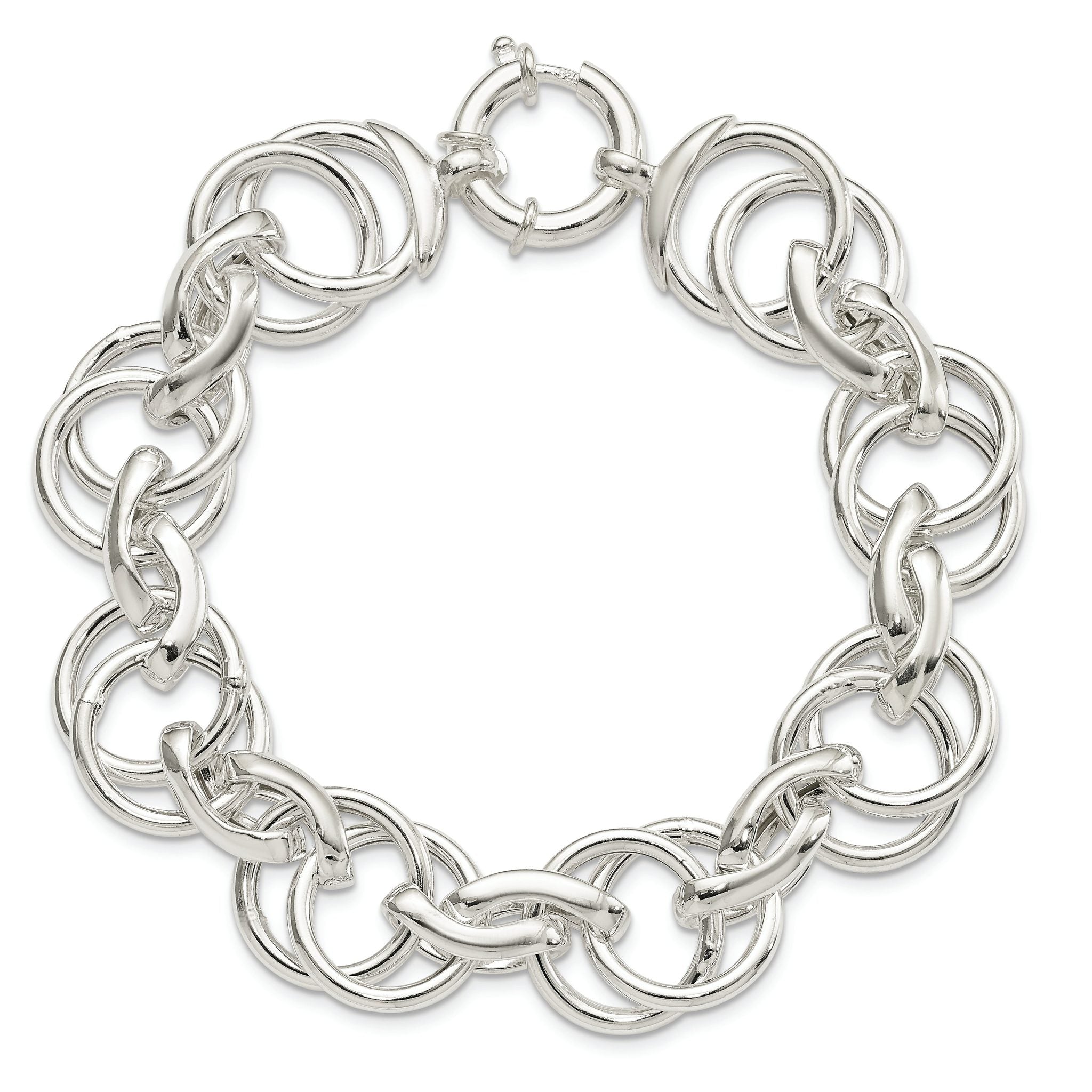 Sterling Silver Polished Fancy Link 8.5 inch Bracelet