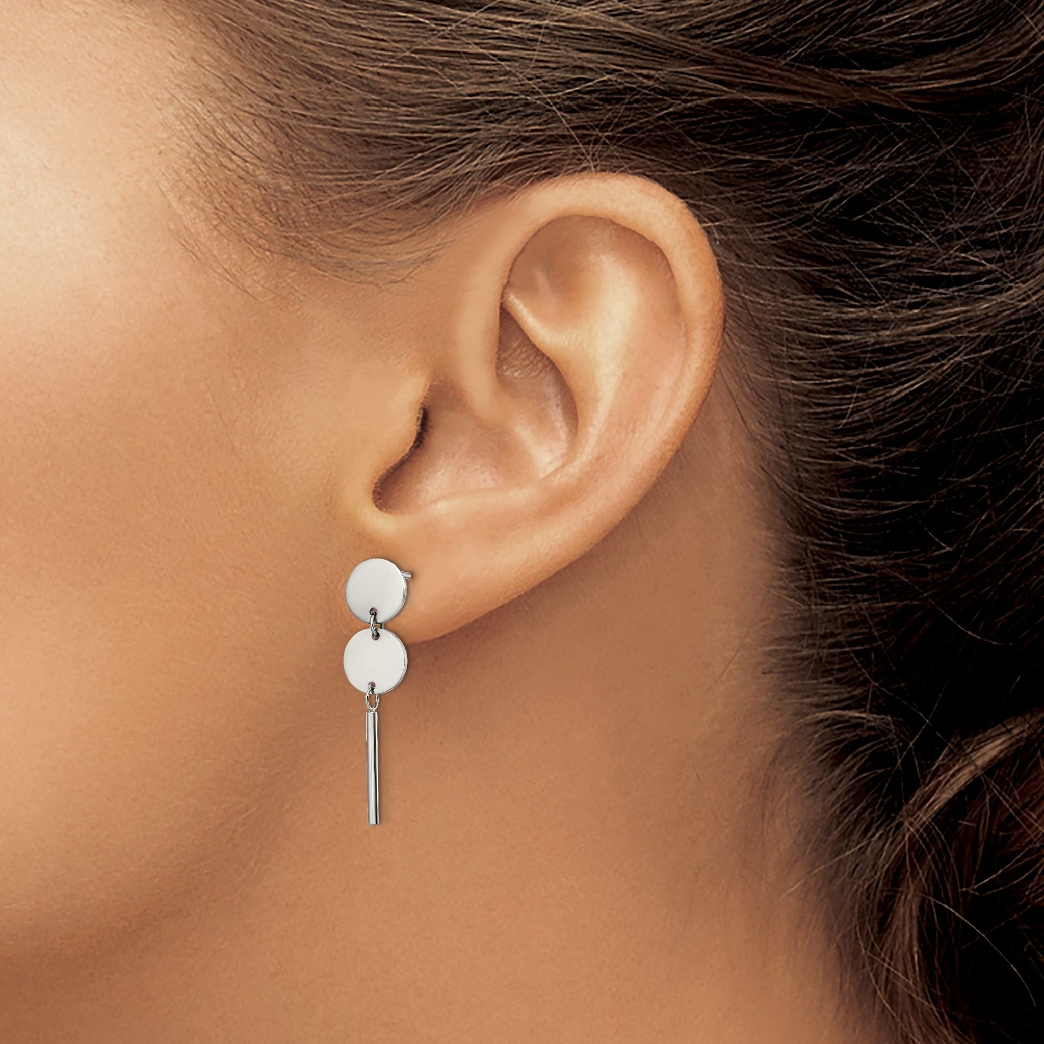 Stainless Steel Polished Drop Dangle Earrings for Women