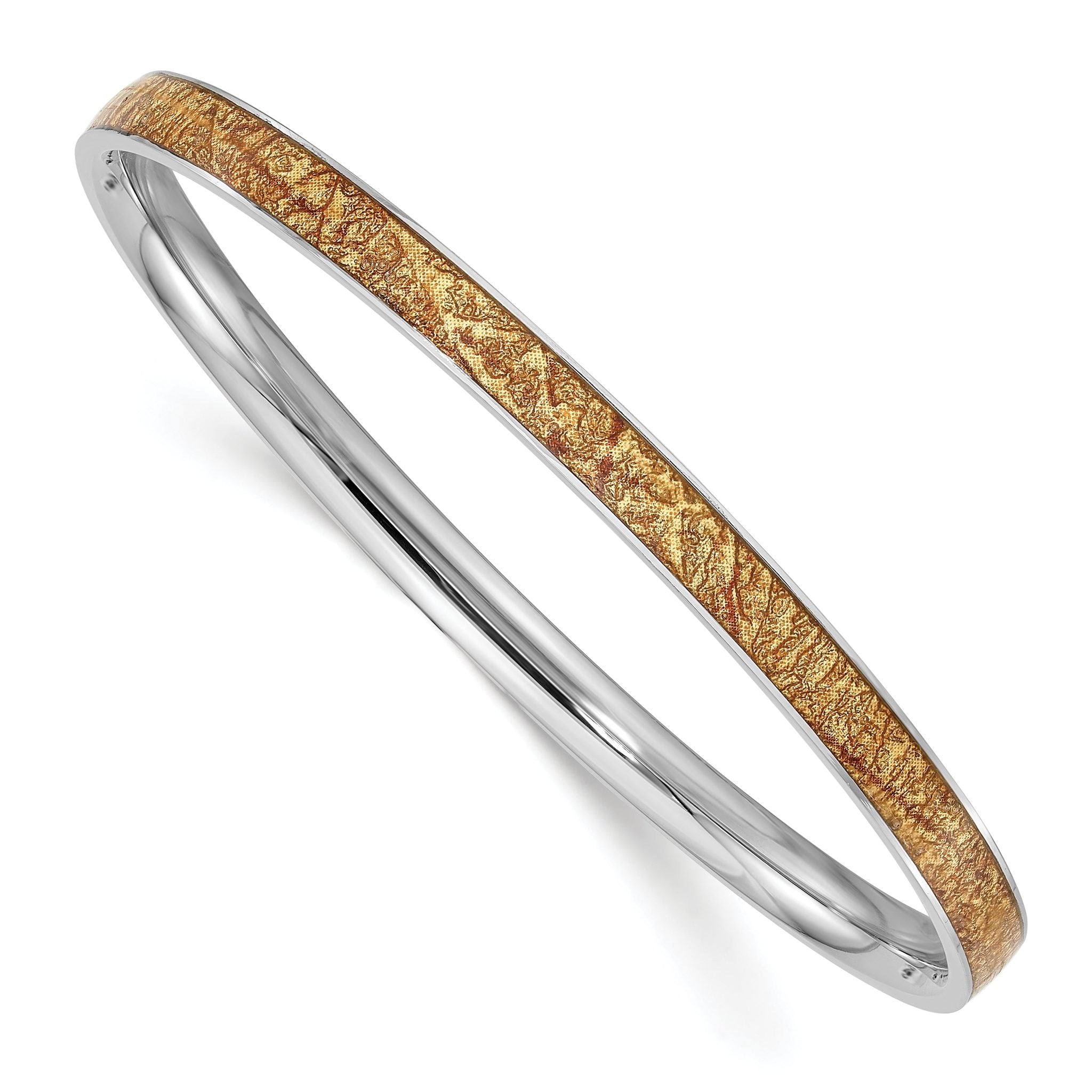 Stainless Steel Polished Yellow Enameled Bangle Bracelet for Women Main image