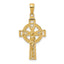 14K Gold Polished Celtic Crucifix Pendant Elegant Casted Design