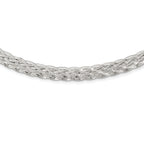 Sterling Silver 925 Braided Fancy Necklace with Polished Anti-Tarnish Finish