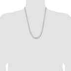 Sterling Silver Rhodium-plated 6.75mm Concave Beveled Curb Chain