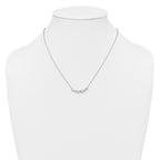 14k White Gold 3/4 carat Lab Grown Diamond VS+ F+ Round Complete 18 inch Pear-Link Bar Necklace