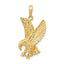14K Gold Eagle Charm for Men with Polished Textured Design