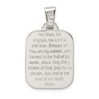 Sterling Silver 925 Hail Mary Reversible Pendant with Polished Satin Finish