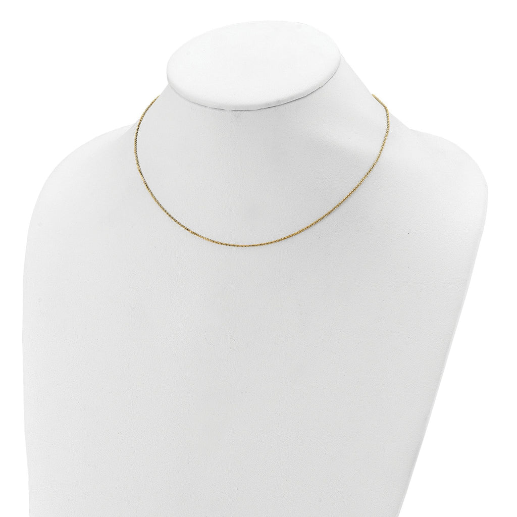 Sterling Silver Gold-plated 1.1mm Rolo 1in+1in Adjustable Chain