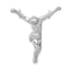 14K White Gold Jesus Chain Slide Pendant with Rhodium Plating 40mm Elegant Charm