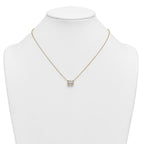 14k 2 carat Certified Lab Grown Diamond VS+ F+ Radiant Complete 18 inch Bezel Set Solitaire Necklace