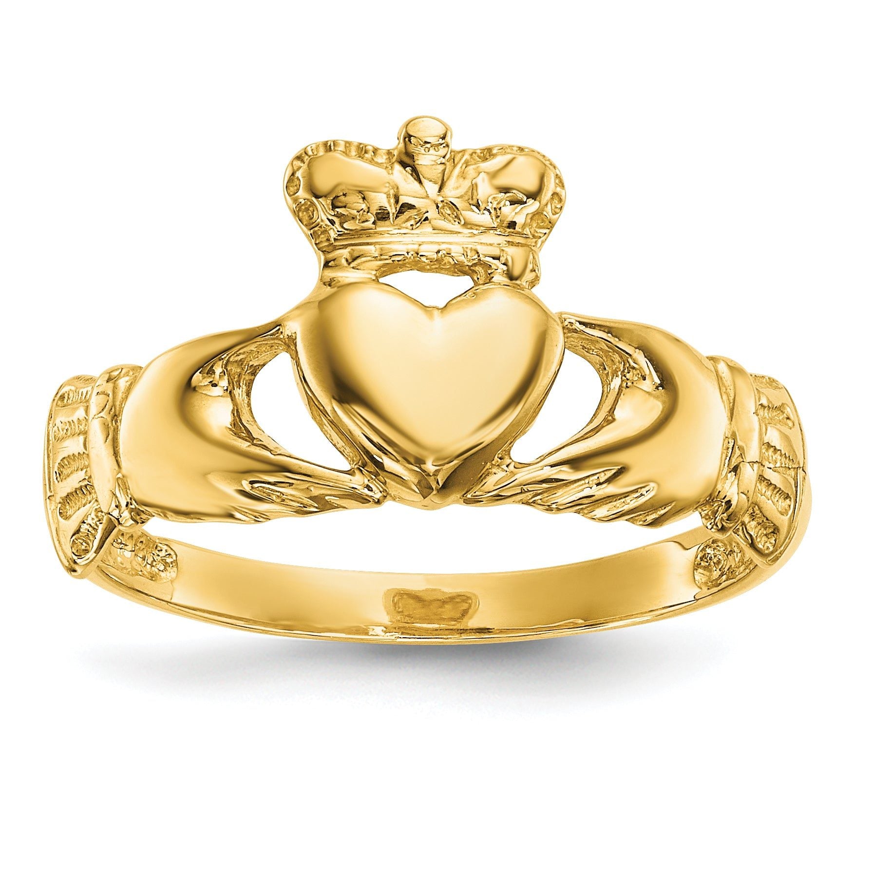 14k Polished Claddagh Ring Main image