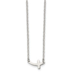 Sideways Cross Necklace in Stainless Steel, 18in