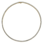 14k 34 3/8 carat Lab Grown Diamond VS+ F+ Complete Round 18 inch Straight Tennis Necklace
