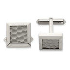 Polished & Hammered Titanium Cuff Links