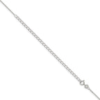 Sterling Silver .9mm Flat Link Cable Chain With 2in Extension