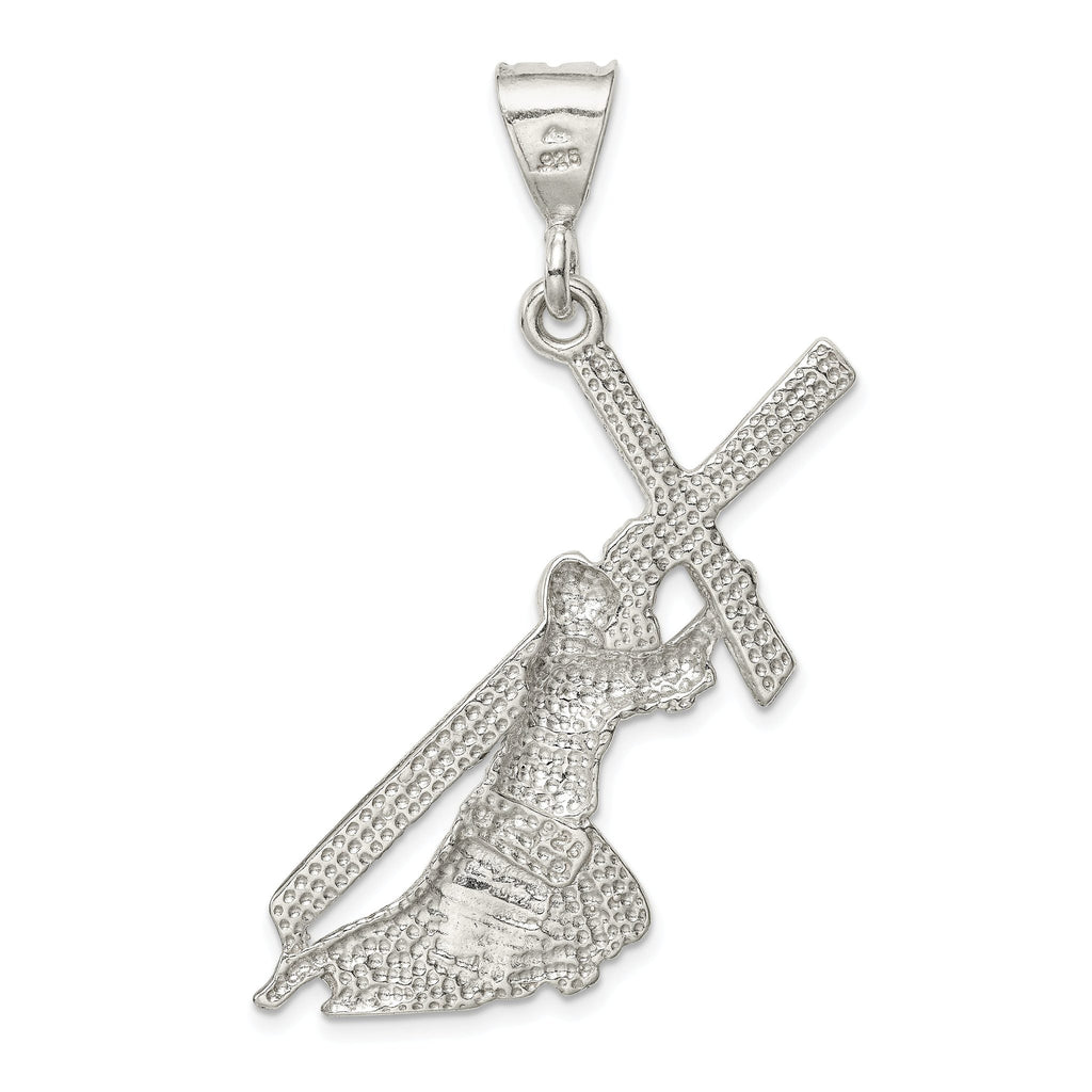 Sterling Silver St. Andrew Cross Pendant with Polished Finish, 925 Solid Cast