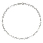 Fancy Heart Link Anklet in Sterling Silver
