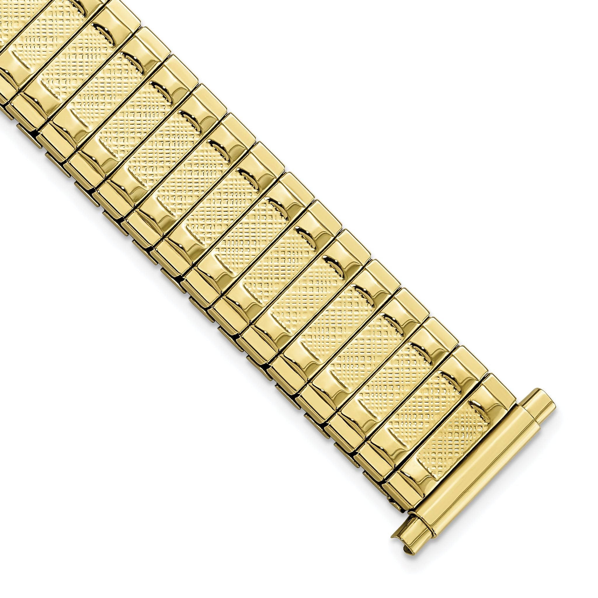 15-20mm Satin and Polished Yellow IP-plated Stainless Steel 6.25 inch Expansion Watch Band Main image