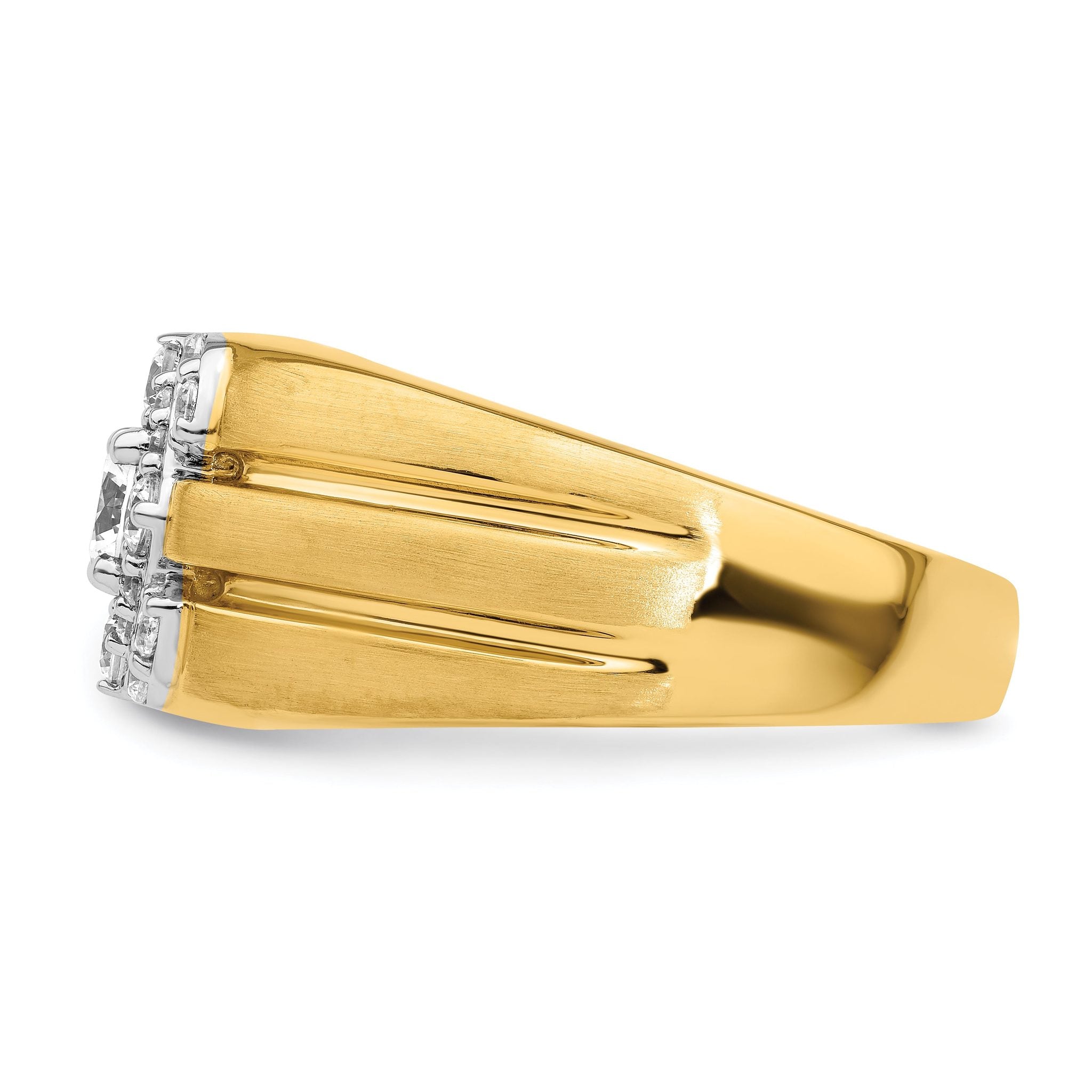 14k Two-Tone 1 carat Lab Grown Diamond VS/SI+ G+ Complete Men's Ring