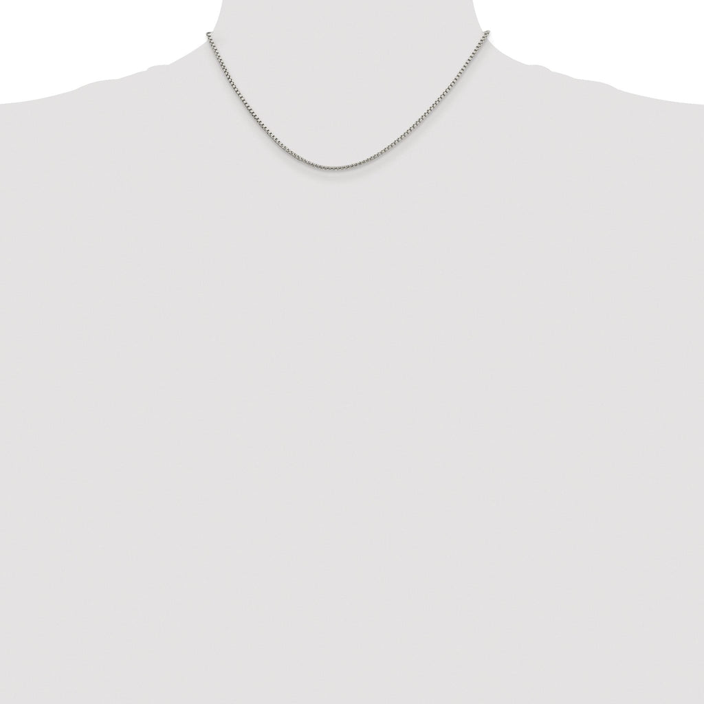 Round Box Chain Necklace in Sterling Silver, 1.75mm