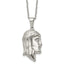 Chisel Stainless Steel Polished Jesus Silhouette Pendant on a 22 inch Cable Chain Necklace