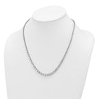 14k White Gold 11 carat Lab Grown Diamond VS+ F+ Complete Round 20 inch Graduated Tennis Necklace