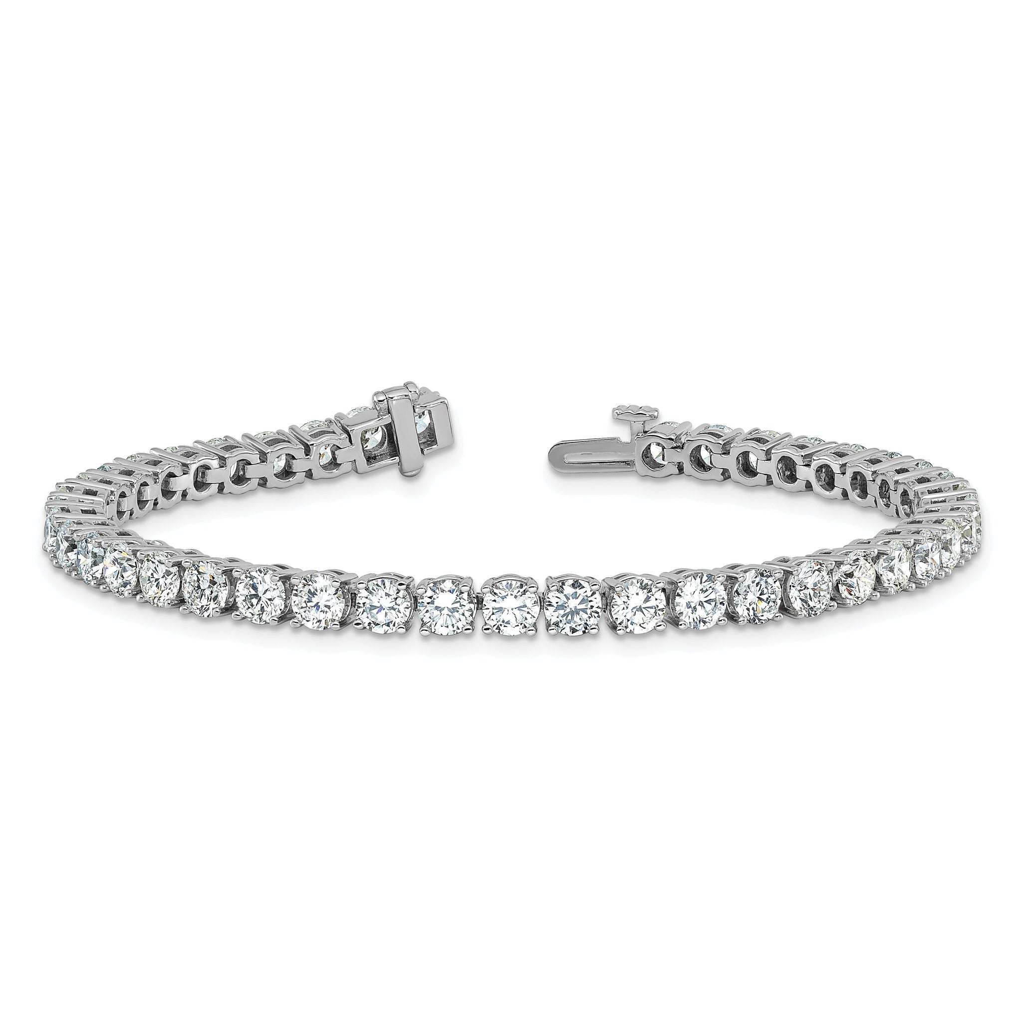 14k White Gold  10 carat Lab Grown Diamond VS/SI+ G+ Complete Tennis Bracelet