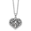 Sentimental Expressions Sterling Silver Rhodium-plated Antiqued CZ Heart Remembrance Ash Holder 18 Inch Necklace