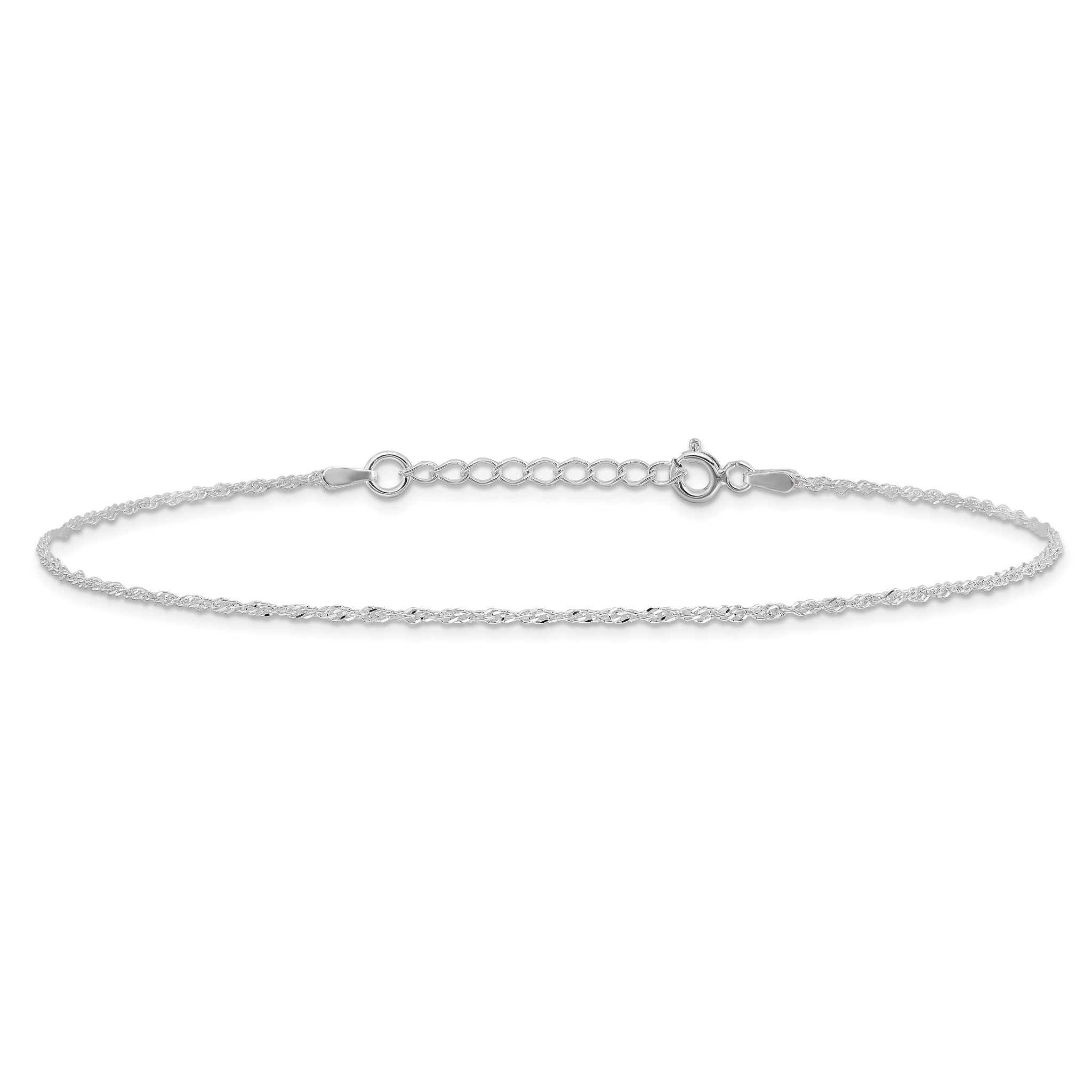 Singapore Chain Anklet in Sterling Silver