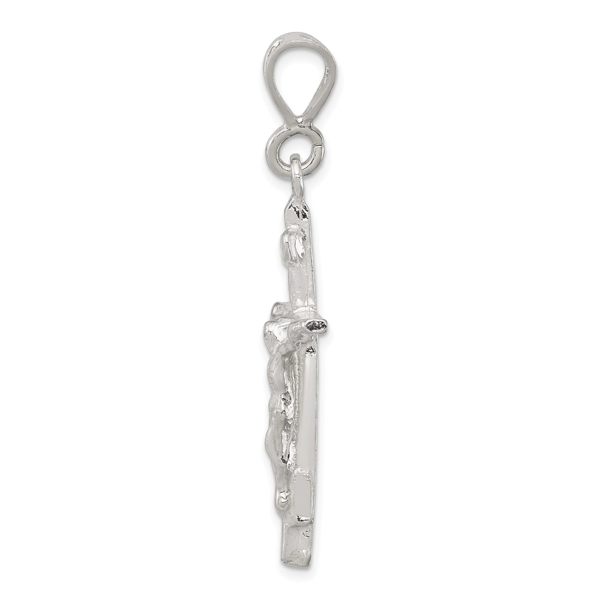 Sophia Jewelers Polished Sterling Silver INRI Crucifix Pendant Anti-Tarnish Secondary image