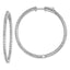 Sterling Shimmer Sterling Silver Rhodium-plated 100 Stone 2mm CZ In and Out Round Hinged Hoop Earrings