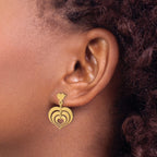 14K Polished Hearts Dangle Post Earrings
