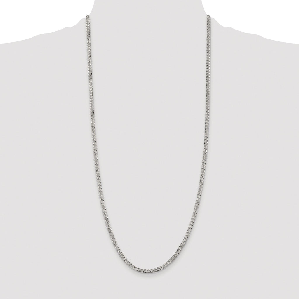 Pavé Curb Chain Necklace in Sterling Silver, 3.8mm