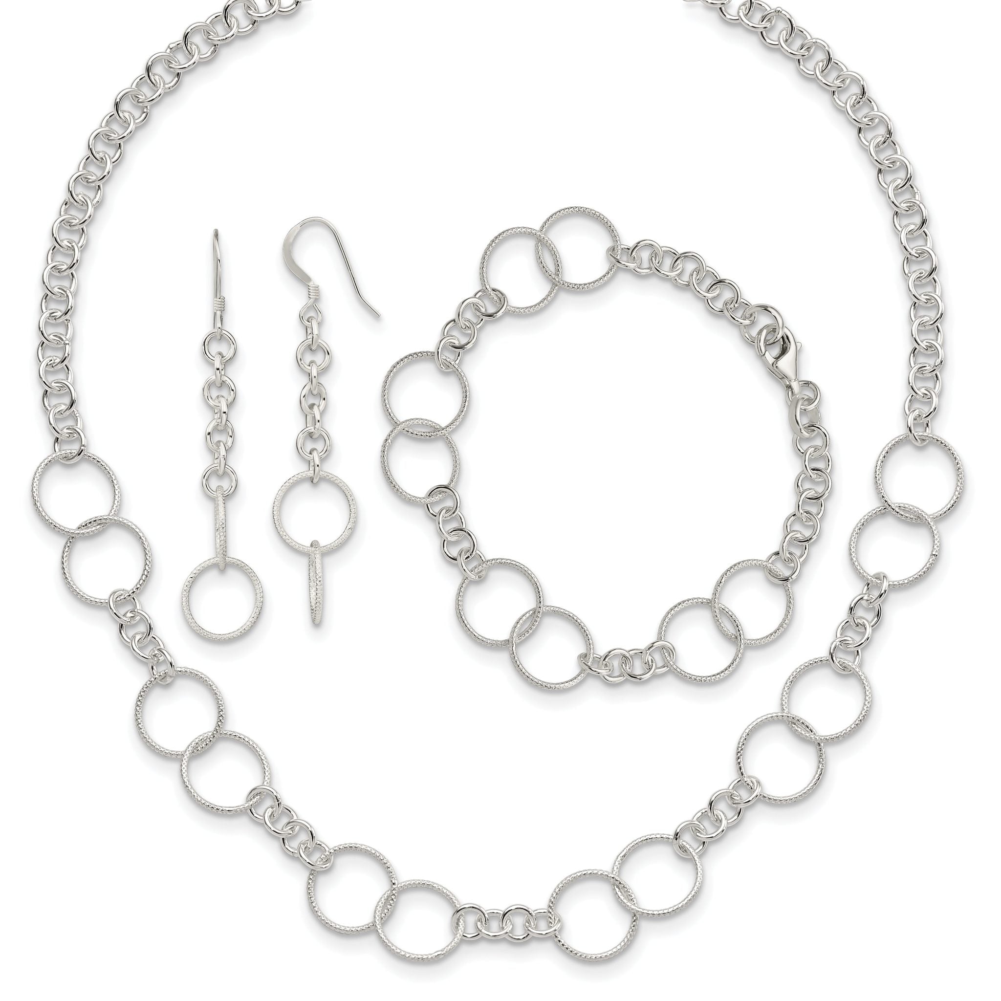 Sterling Silver Necklace, Bracelet and Earring Set Main image