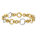 14K Two-Tone Polished Circle Links Bracelet