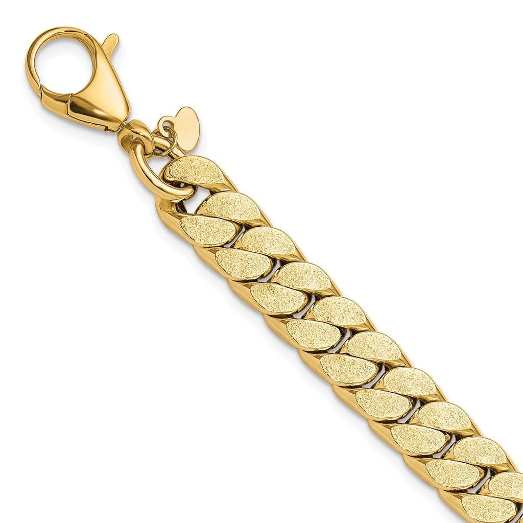 14K Polished Textured Reversible Men's Bracelet