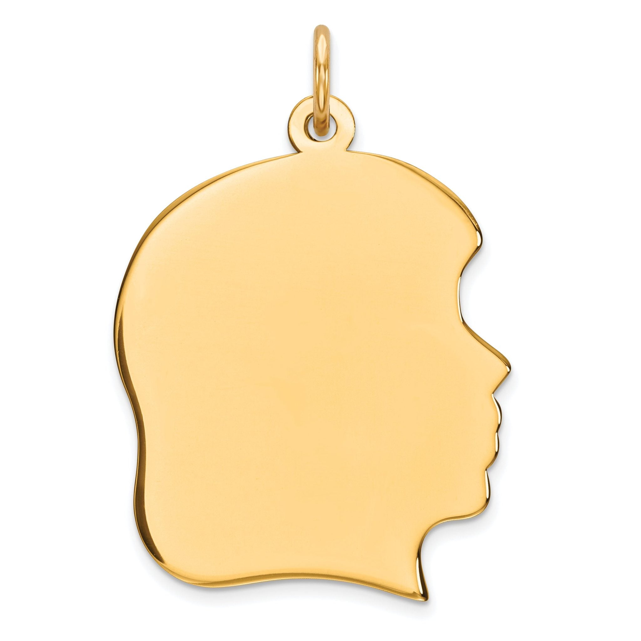 Sterling Silver GP Engraveable Girl Polished Disc Charm Main image