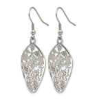 Stainless Steel Polished Flower Drop Dangle Earrings for Women