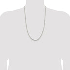 Beveled Oval Cable Chain Necklace in Sterling Silver, 3.25mm