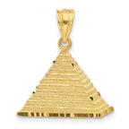 14K Gold Pyramid Charm with Open Back Design Solid and Elegant
