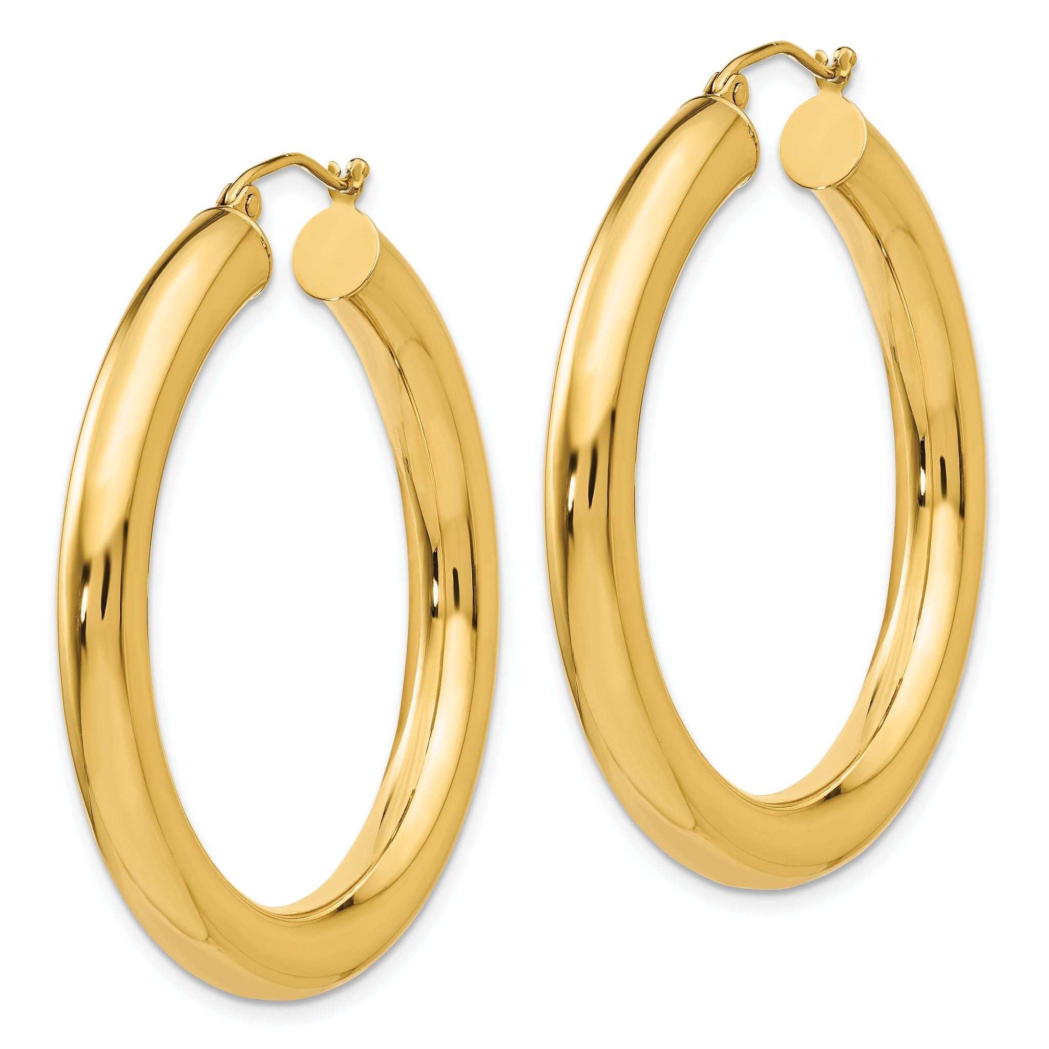 14k Yellow Gold Polished 5mm Lightweight Hoop Earrings Secondary image