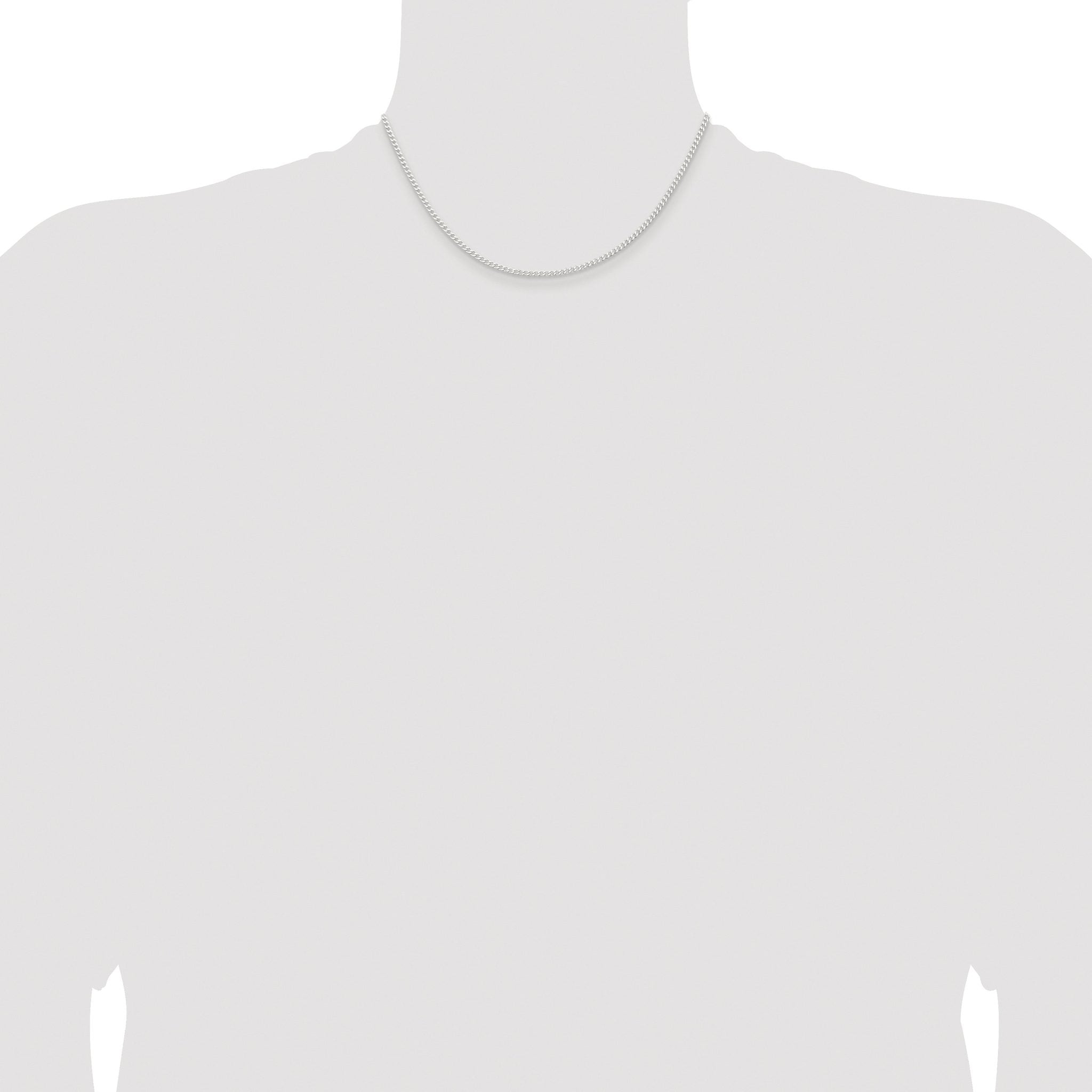 Beveled Curb Chain Necklace in Sterling Silver, 2.3mm
