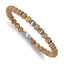 Stainless Steel Antiqued White Bronze Plated with Grain Stone Beads Bracelet with Extension for Men