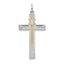 Sterling Silver 925 Rosary Cross Pendant with Gold Accents