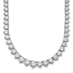 14k White Gold 25 3/8 carat Lab Grown Diamond VS/SI+ G+ Complete Round 16 inch Graduated Tennis Necklace