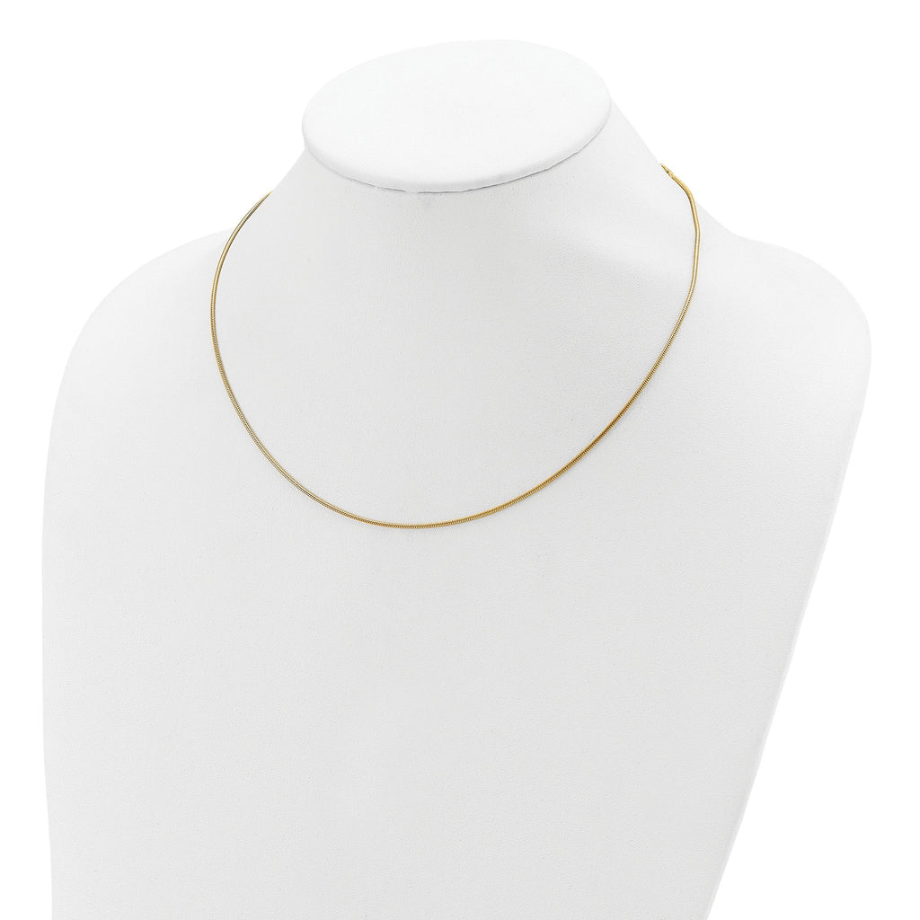 SS Gold-plat 1.1mm Round Snake 1in+1in Adjustable Chain