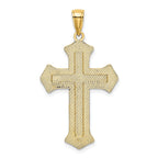 14K 2-D Filigree Center Block Cross Charm