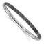 Stainless Steel Polished Black and White Enameled Bangle Bracelet for Women